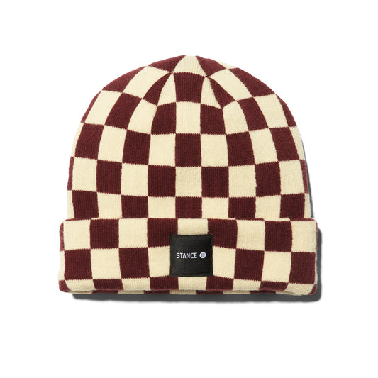 Stance Beanie „Checked Out“ Weinrot