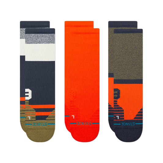 Stance Route Mid Crew Socken 3er Pack Marineblau