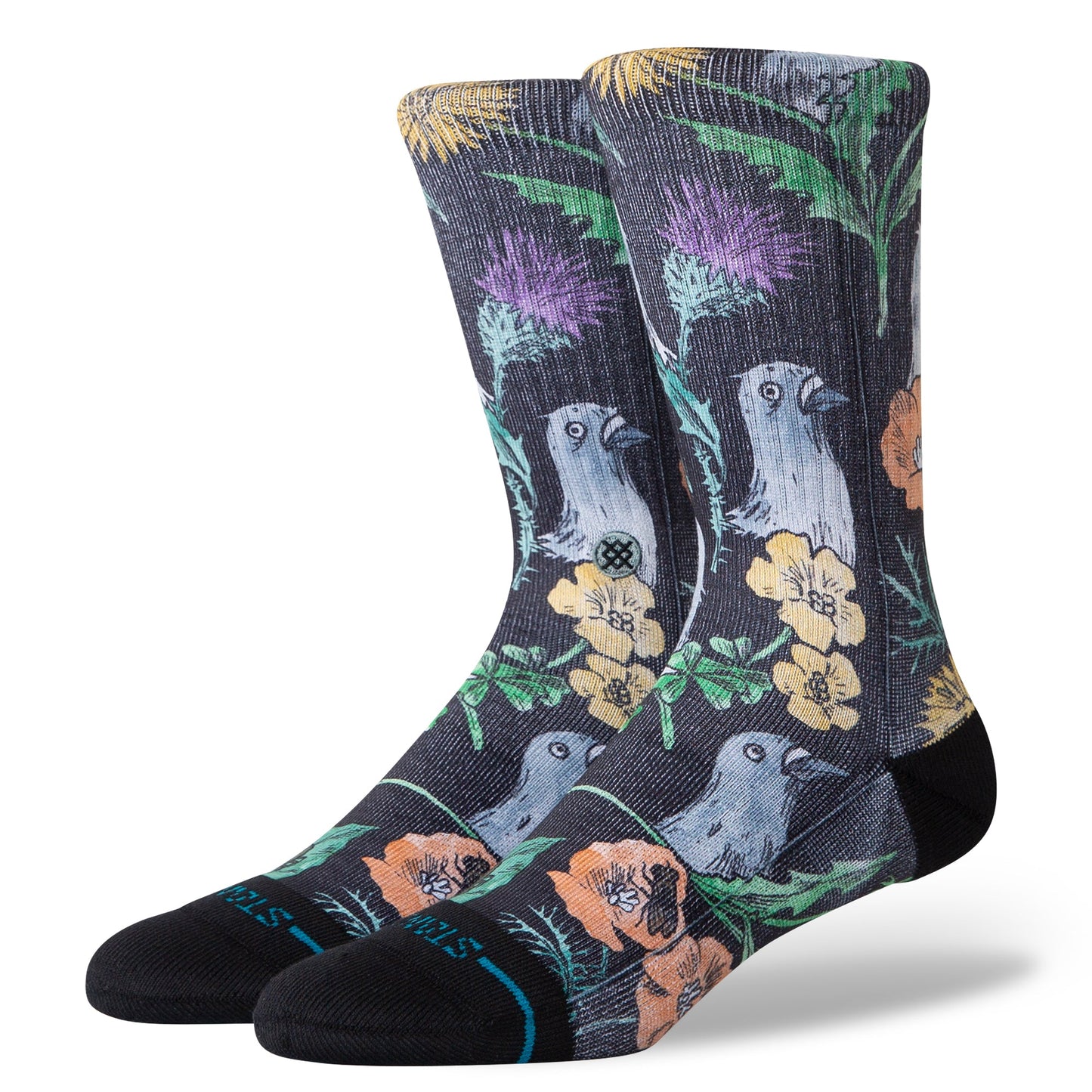 Stance Just Flocked Crew Socken Schwarz