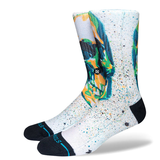 Stance Mark Oblow Skull Crew Socken Weiss