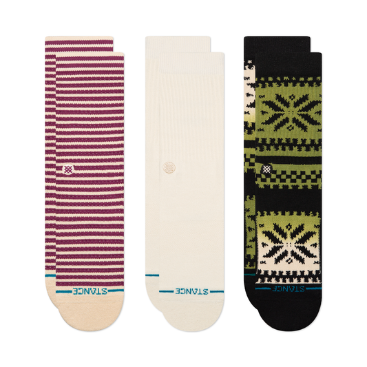 Stance Lifestyle Christmas Crew Socken 3Er Pack Rot/Weiß/Grün