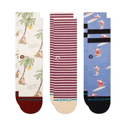 Stance Lifestyle Christmas Print Crew Socken 3Er Pack Weiß/Blau/Rot