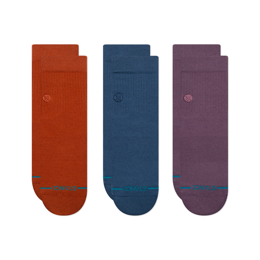 Stance Lifestyle Icon Quarter Socken 3Er Pack Orange/Marineblau/Voilett