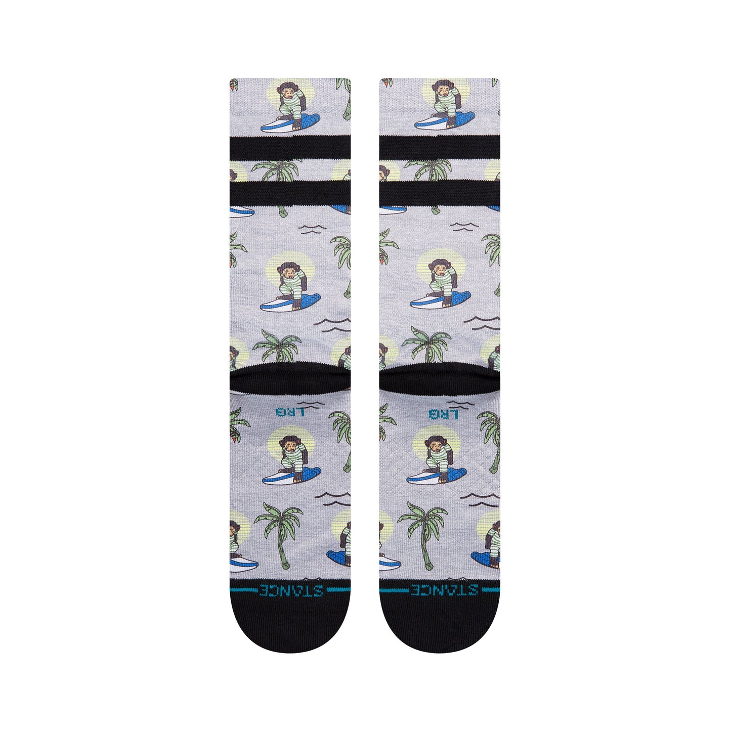 Stance Surfing Monkey Crew Socken Grau