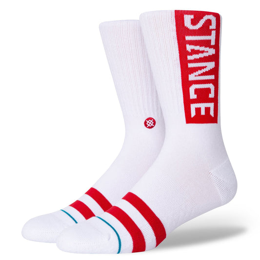 Stance OG Crew Socken Weiß/Rot