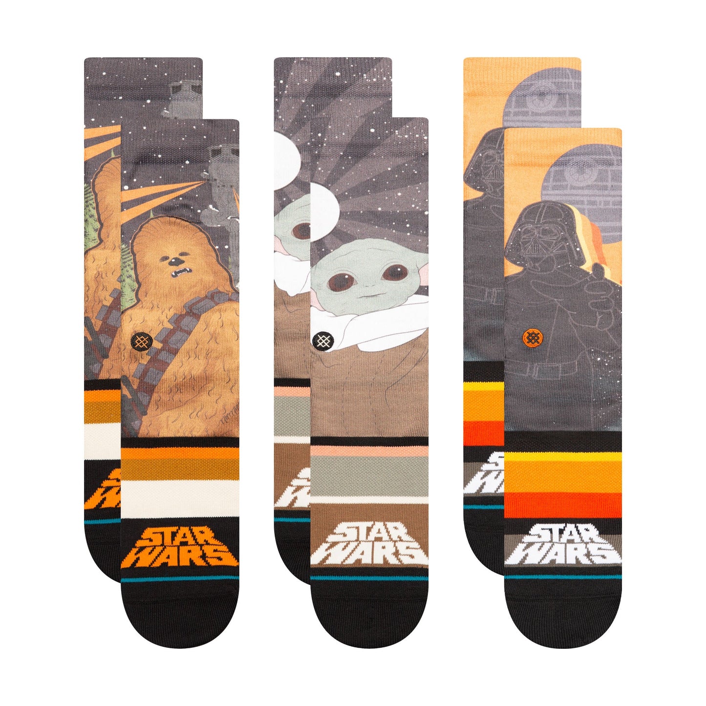 Stance Star Wars Crew Socken 3er Pack Grün Splatter/Grey Space Dust