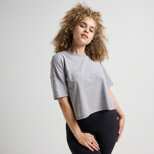 Stance Lay Low Kastiges T-Shirt Fur Damen Grau Meliert |model